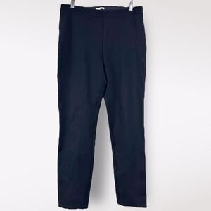 Halogen L 32X27 Straight Slim Fit Pleated Pant Black Minimalist Office Career